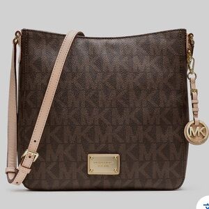 MICHAEL MICHAEL KORS Brown Jet Set Travel Messenger Crossbody Bag NWOT